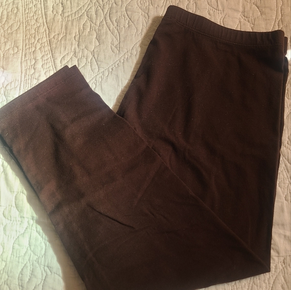 VINTAGE, MODA INTERNATIONAL BROWN CROPPED JOGGERS OR LEGGINGS SZ MED